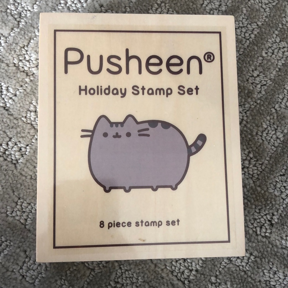 Pusheen holiday stamp set from winter 2016 Pusheen box 8 piece stamp set